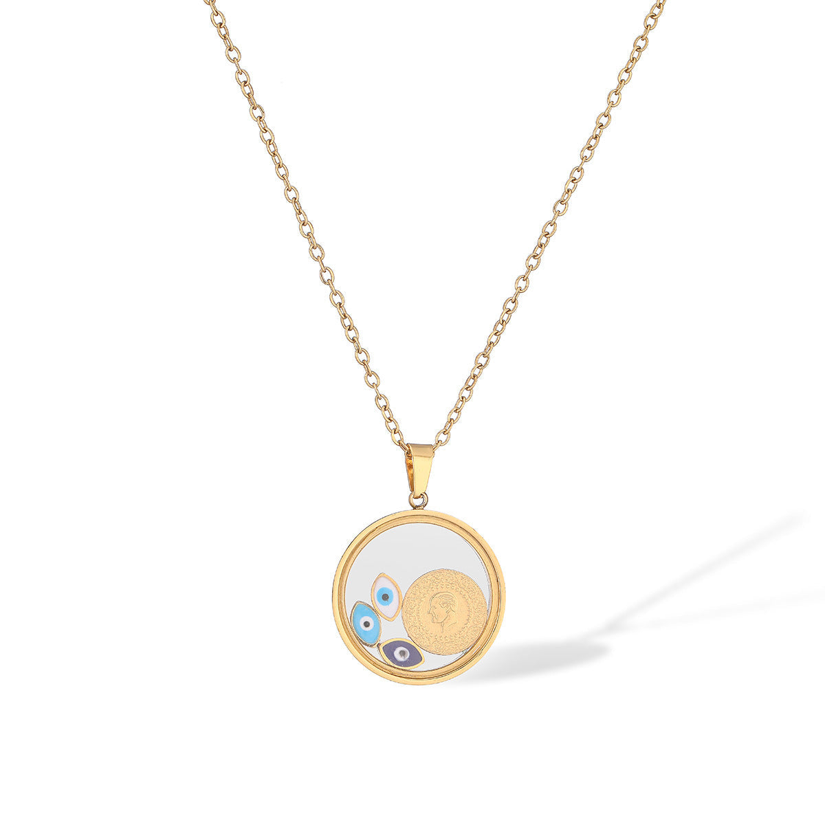 Devil's Eye Geometric Pendant Necklace