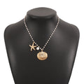 starfish necklace shell pearl light luxury necklace