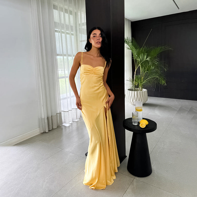 Autumn Socialite Camisole Dress Split Slimming Maxi Dress for Women