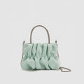 Mini rhinestone hand-held pleated bag, fashion party tote crossbody cloud chain woman