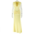 Simple Slim Fit Women Street Pleated Hip Dress Sexy V neck Sleeveless Elegant Dress