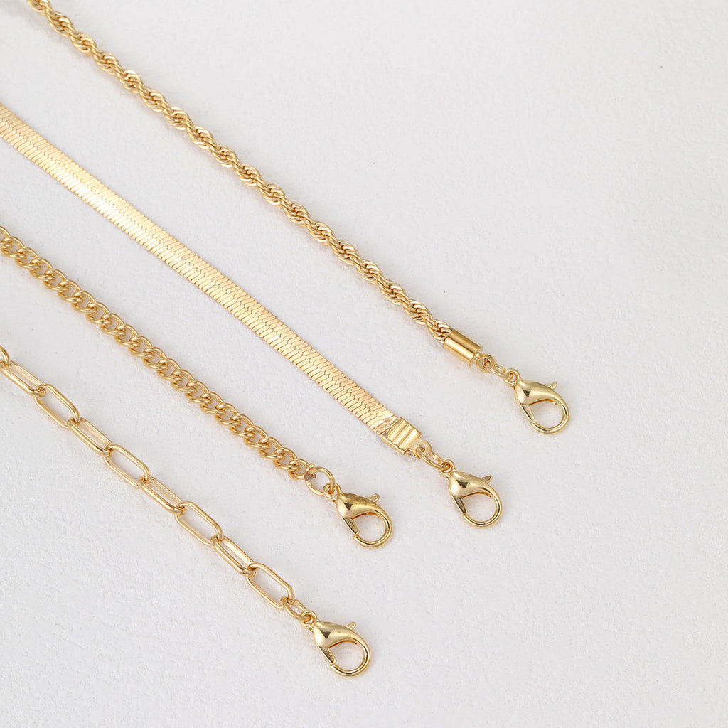 5-in-1 Layered Gold Necklace Set - Tarnish-Free 14k Gold Plated Chunky Chain Stack for Women