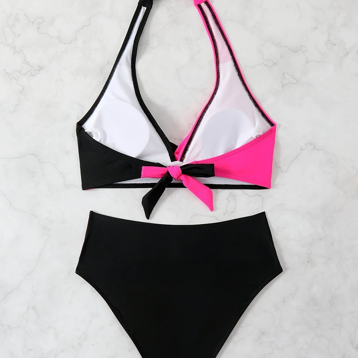 Independent Station Separated Printed Bikini Set Sexy Color Block Swimsuit Women