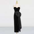 Sexy Tube Top Dress Black Elegant Irregular Asymmetric Design Sleeveless Dress Women