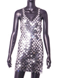 Metal Sequ Stitching Hip Love Shape Print Dress Women Stage Costume