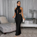 Dress Sexy Halter Large Floral Evening Dress Women