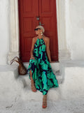Summer Dress Printed Backless Sexy Halter Strap Maxi Dress