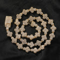 mens gold cross moissanite chain necklace