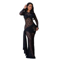 Women Wear Sexy round Neck Lace Slim Fit Long Sleeved Dress