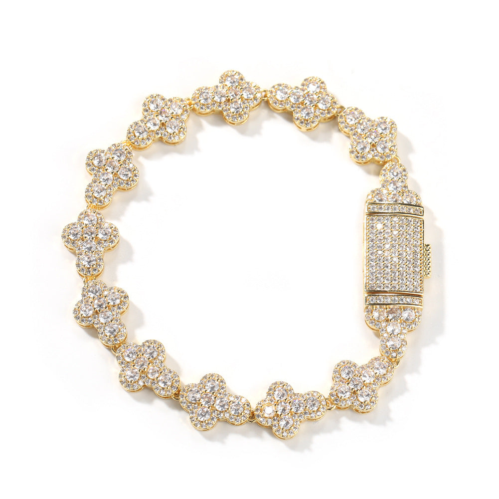 mens gold cross moissanite chain necklace