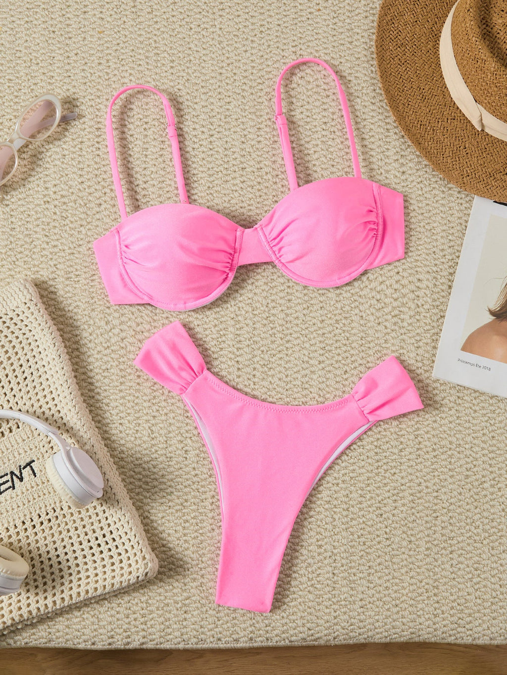 Bikini sexy solid color swimsuit women split swimsuit women bikini
