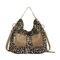 Ladies leopard print large capacity tote bag, vintage hobo bag casual, shoulder bag with crossbody strap, bag shoulder bag women