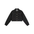 Designer Distressed Denim Set, Cropped Jacket & Baggy Jeans, Retro Hip-Hop Outfit for Women