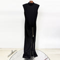 Sleeveless Zipper Split Stretch Maxi Dress Maxi Dress Gown