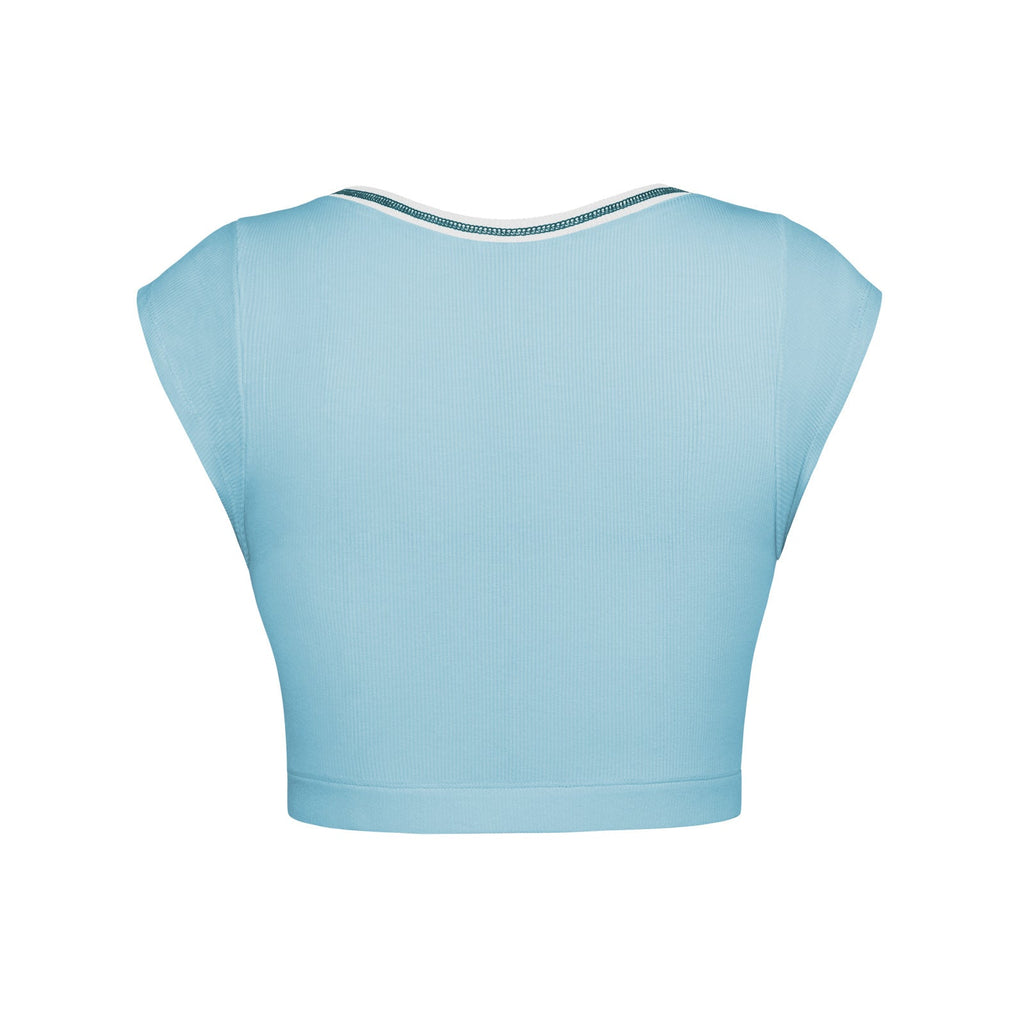Slim Fit Ultra Short Sexy Spicy Girls Top Knitted Thread T-shirt