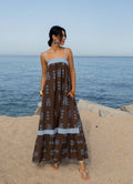 Dress Color Matching Print Holiday Large Swing Strap Dress for Women