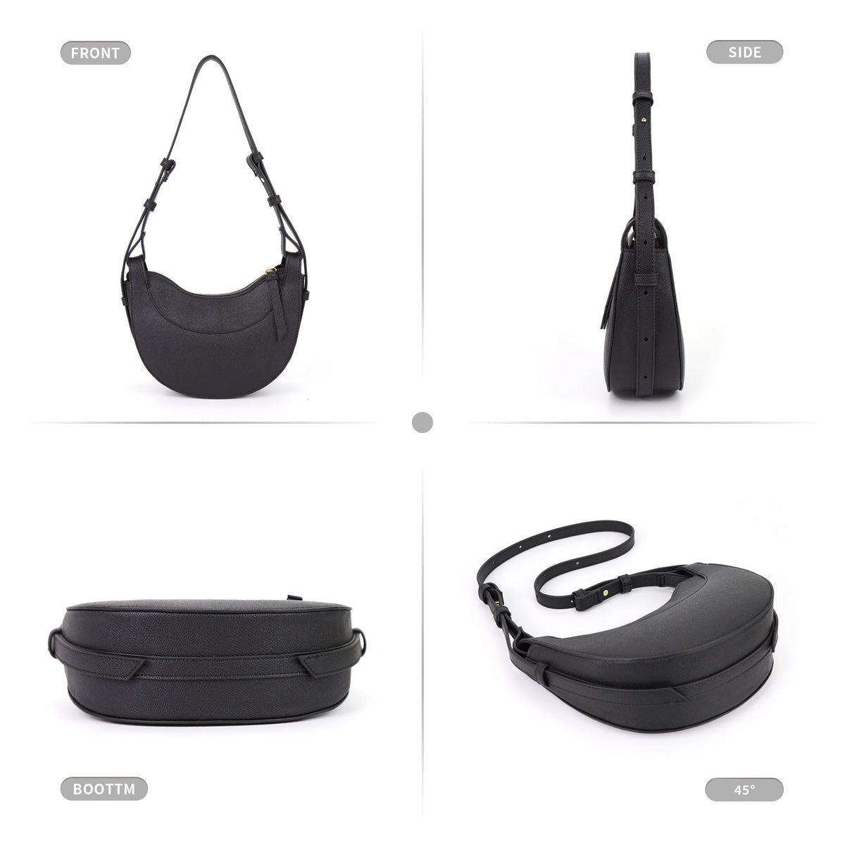 Half moon bag, adjustable shoulder strap crossbody shoulder bag for women, crescent bag, triple use shoulder bag, hobo bag for women,