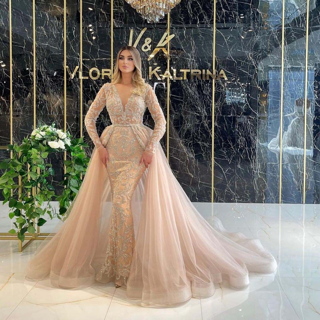 Women Clothing Dress Elegant Trailing French Simplicity Gold Court Gauzy Gown