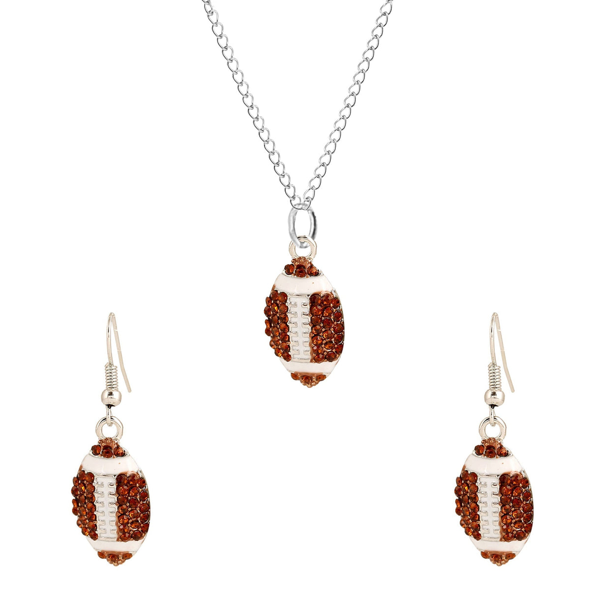 Alloy Rhinestone Football Rugby Earrings for Women Party Jewelry Dangle Drop Stud Earrings Sparkling Sports Fan Game Day Accessories