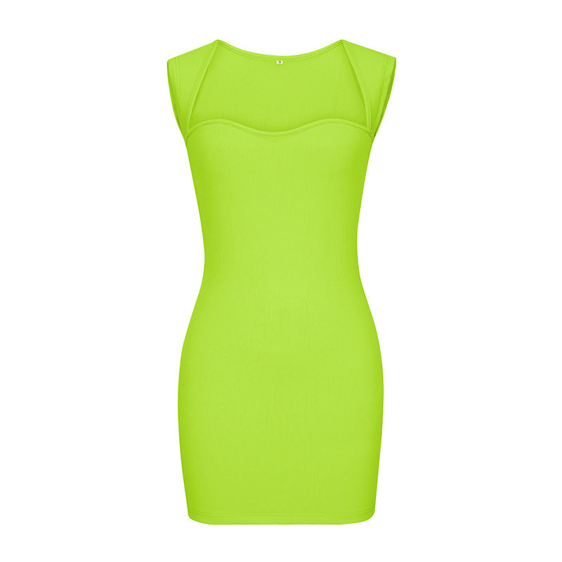 Spring Summer Women Clothing Sexy Nightclub Dress Sleeveless Knitted Hip Spaghetti Straps Dress