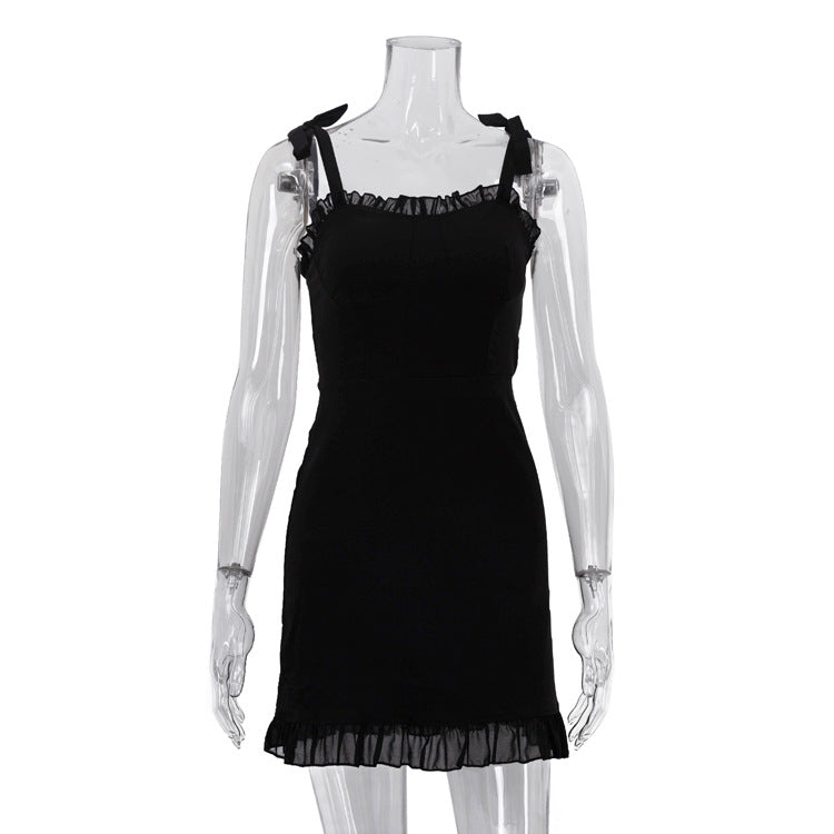 Summer Sexy off Neck Short Strap Dress for Women High Waist Hip