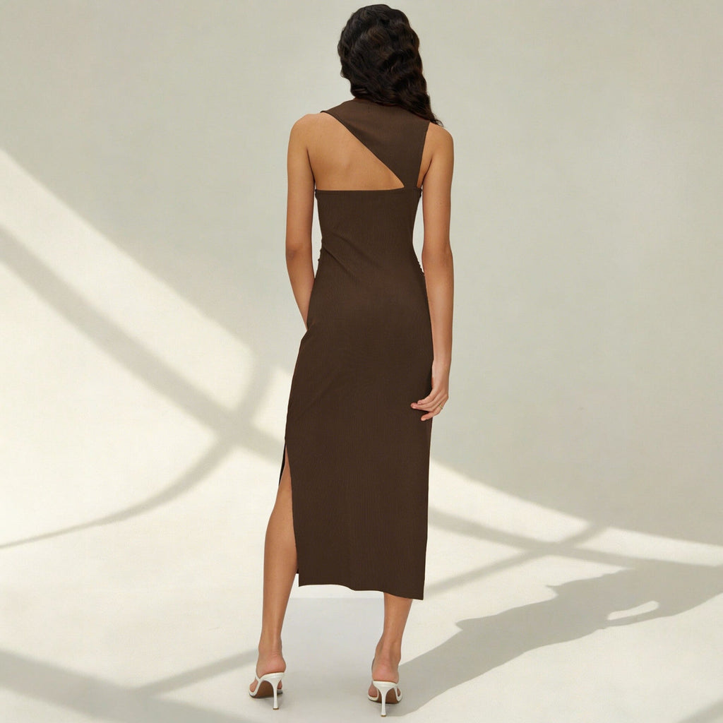 Arrival Summer Dress Waist Tight Slimming Slit Design Women Summer Dress