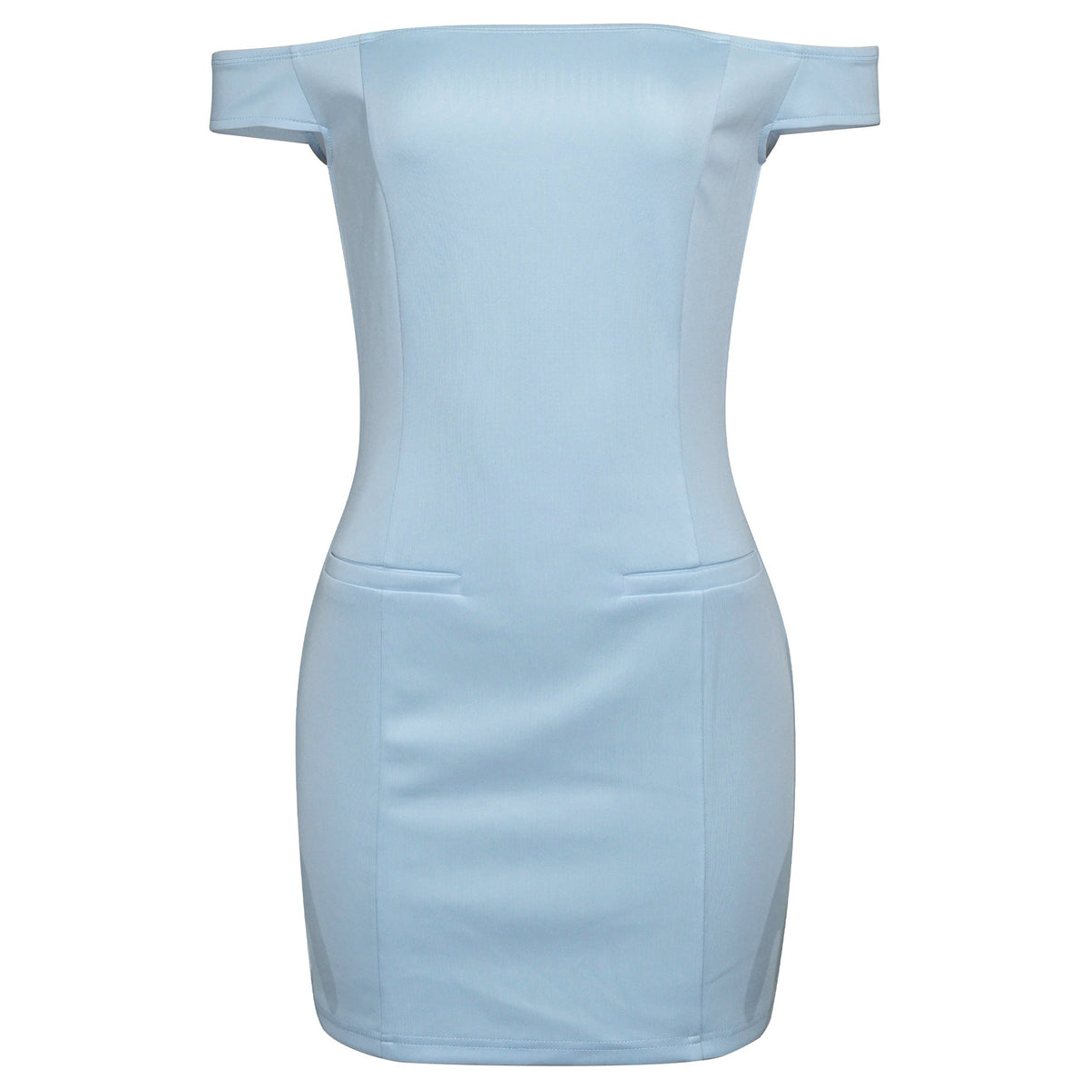 Spring off Shoulder Front Hand Waist Tight Slim Fit Skirt Solid Color Dress Women