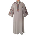 Ethnic Embroidered Pullover Dress Loose Robe Rope Embroidery Craft Women Clothing