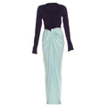 Autumn Winter Women Clothing Fashionable Elegant Deep V Plunge neck Long Sleeve Split Maxi Dress Women