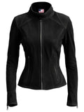 Olivia Black Suede Biker Real Leather Jacket