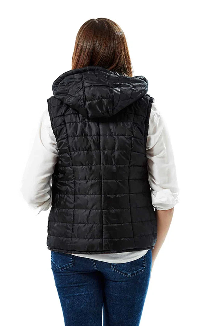Hadley Black Leather Vest for Women