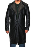 Plain Long Leather Winter Coat