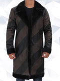 Ralph Two-Tone Long Men’s Shearling Leather Trench Coat