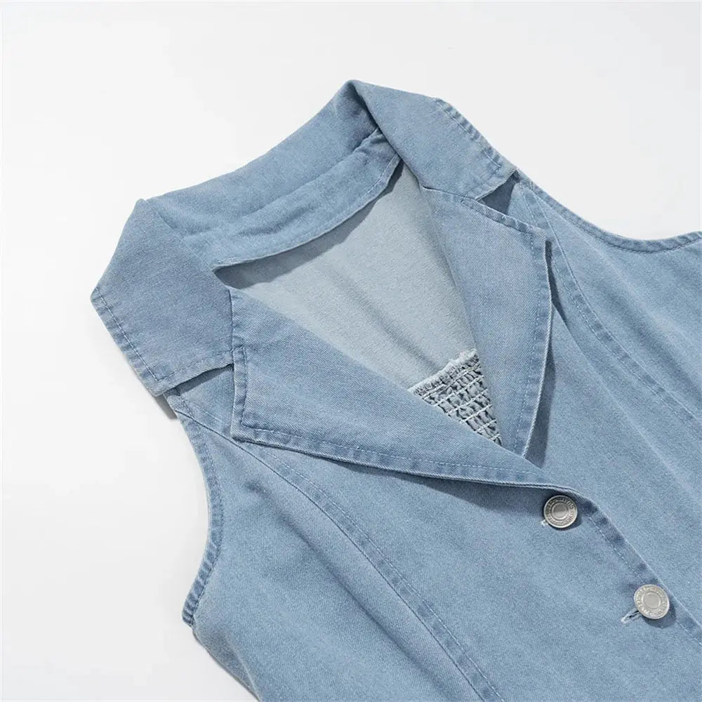 Blue Denim Maxi Dress for Women