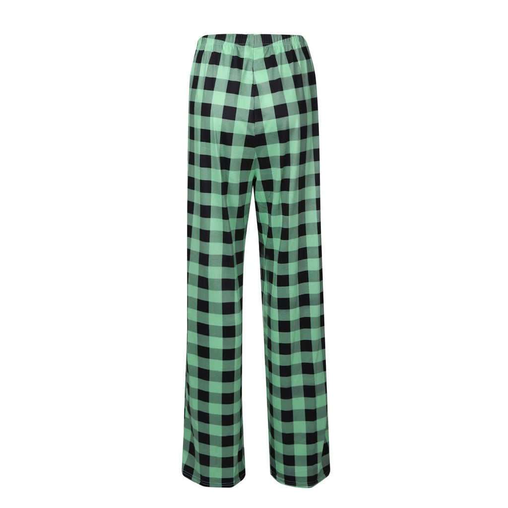 Women Christmas Pajama pants Autumn Winter Plaid Printed Pants