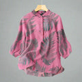 Vintage Cotton-Linen Button Down Blouse