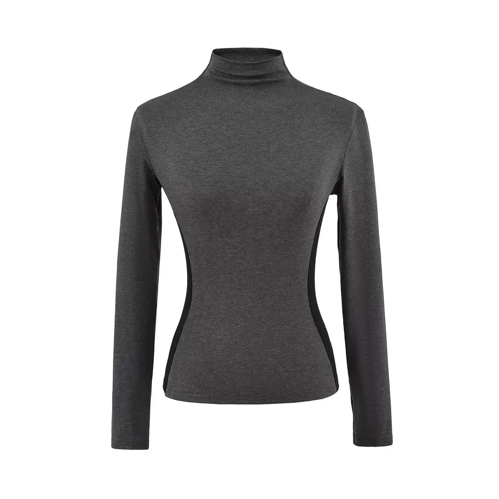 Women High Neck Slim Fit Fleece Base Layer Top
