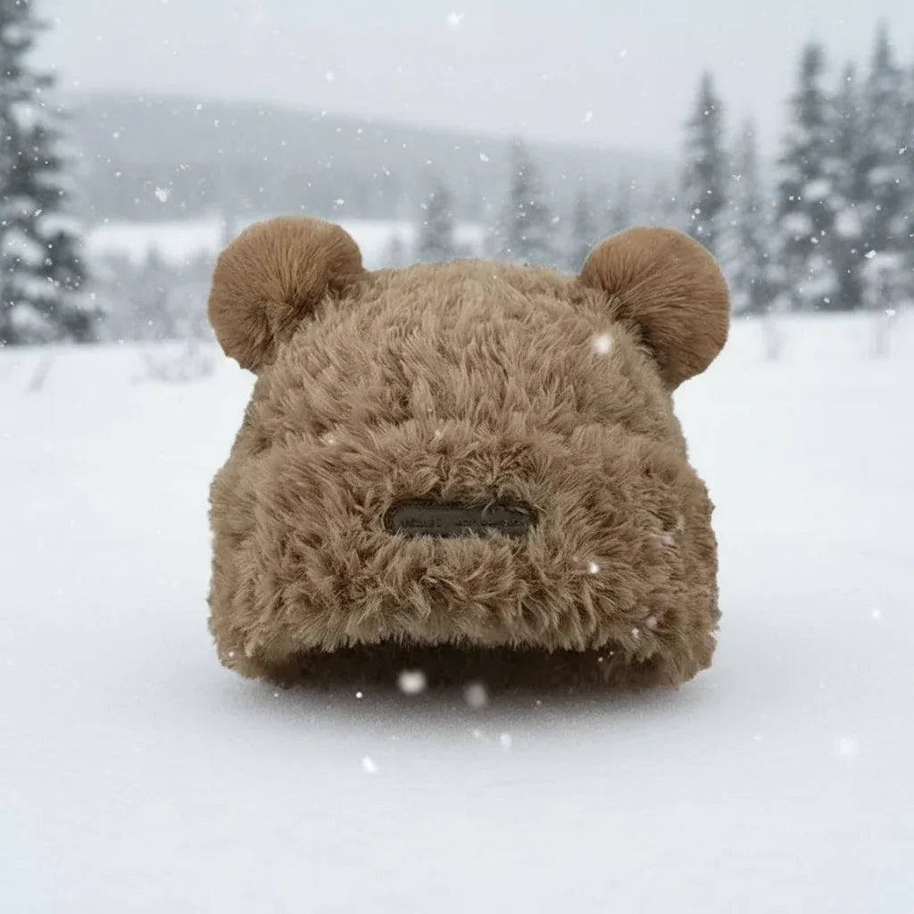 Letter Bear Ears Knitted Woolen Hat – Cute Cat-Ears Beanie for Women