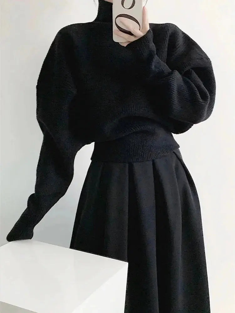 Chic Vintage Wind Turtleneck Pullover Sweater