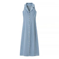 Blue Denim Maxi Dress for Women