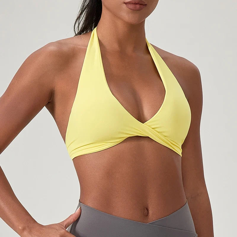 FlexiFit Halter: Stylish Yoga Gym Bra for Women
