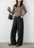 Plus Size Retro Wide Leg Jeans Spring & Autumn Denim