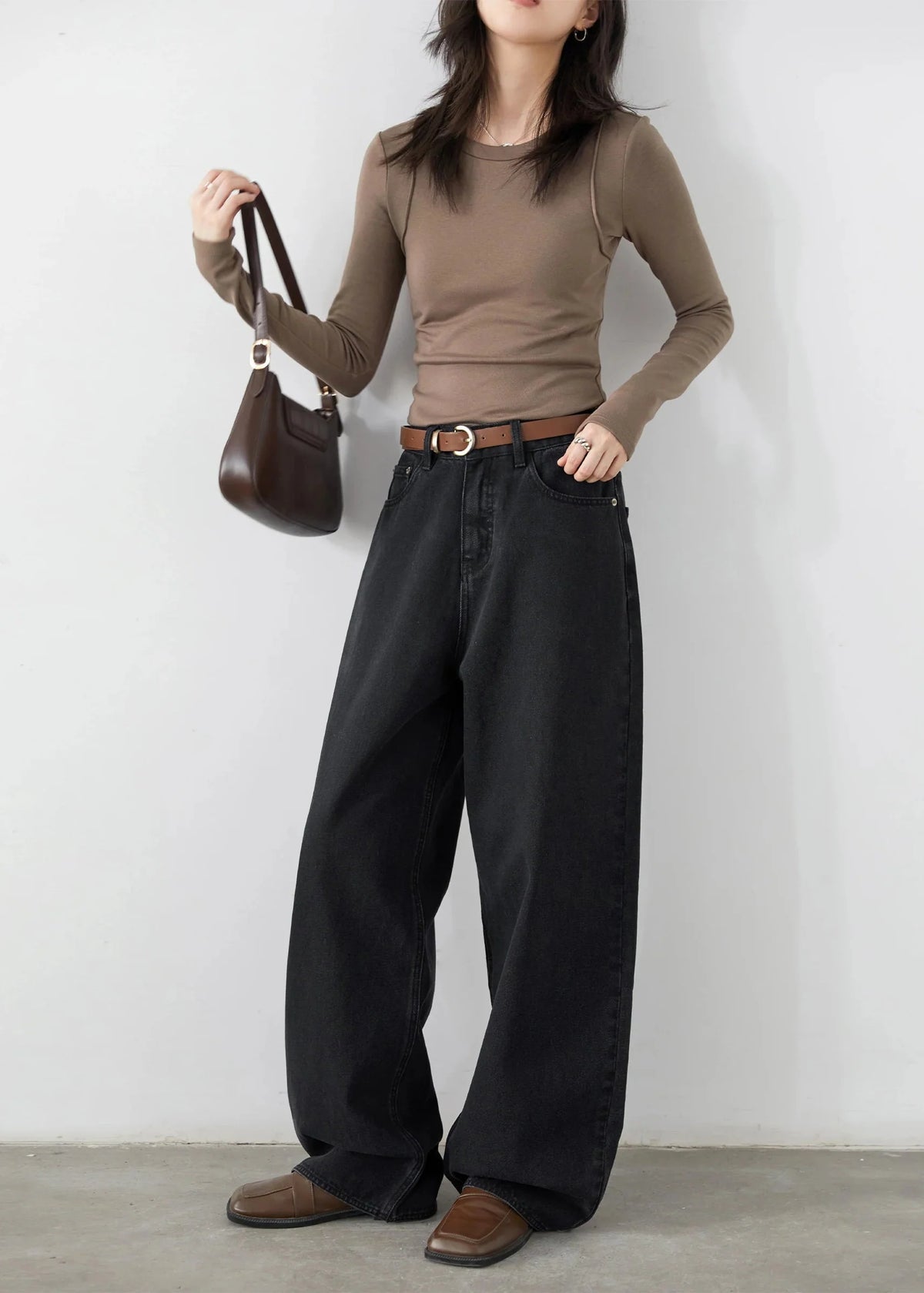 Plus Size Retro Wide Leg Jeans Spring & Autumn Denim