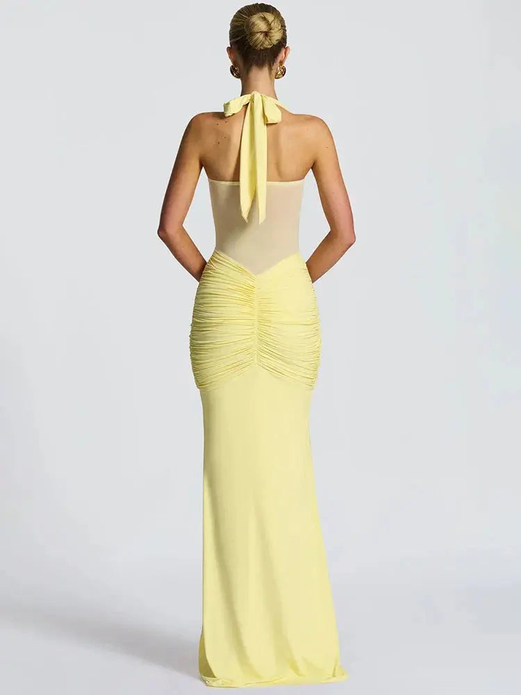 Backless Halter Maxi Dress