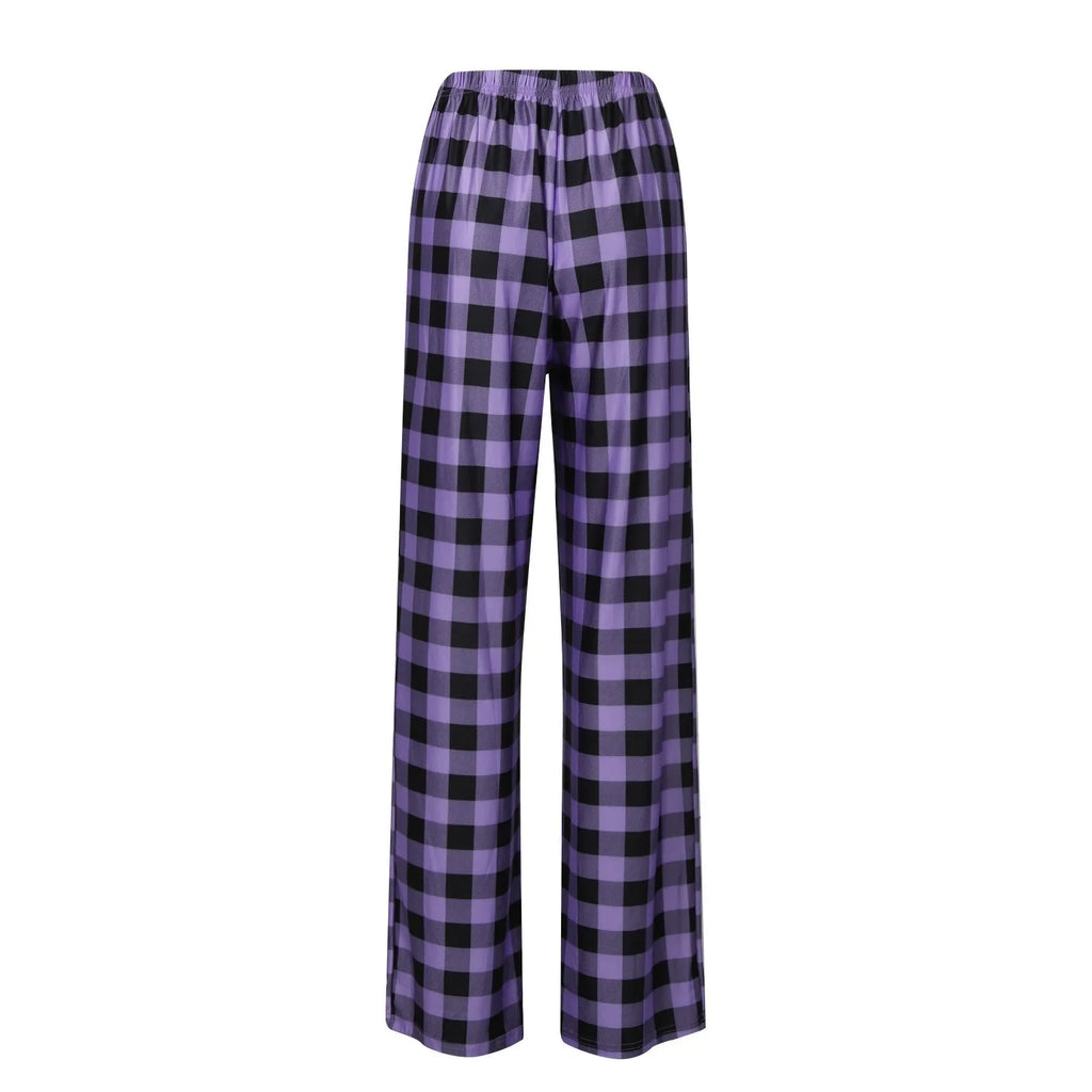 Women Christmas Pajama pants Autumn Winter Plaid Printed Pants