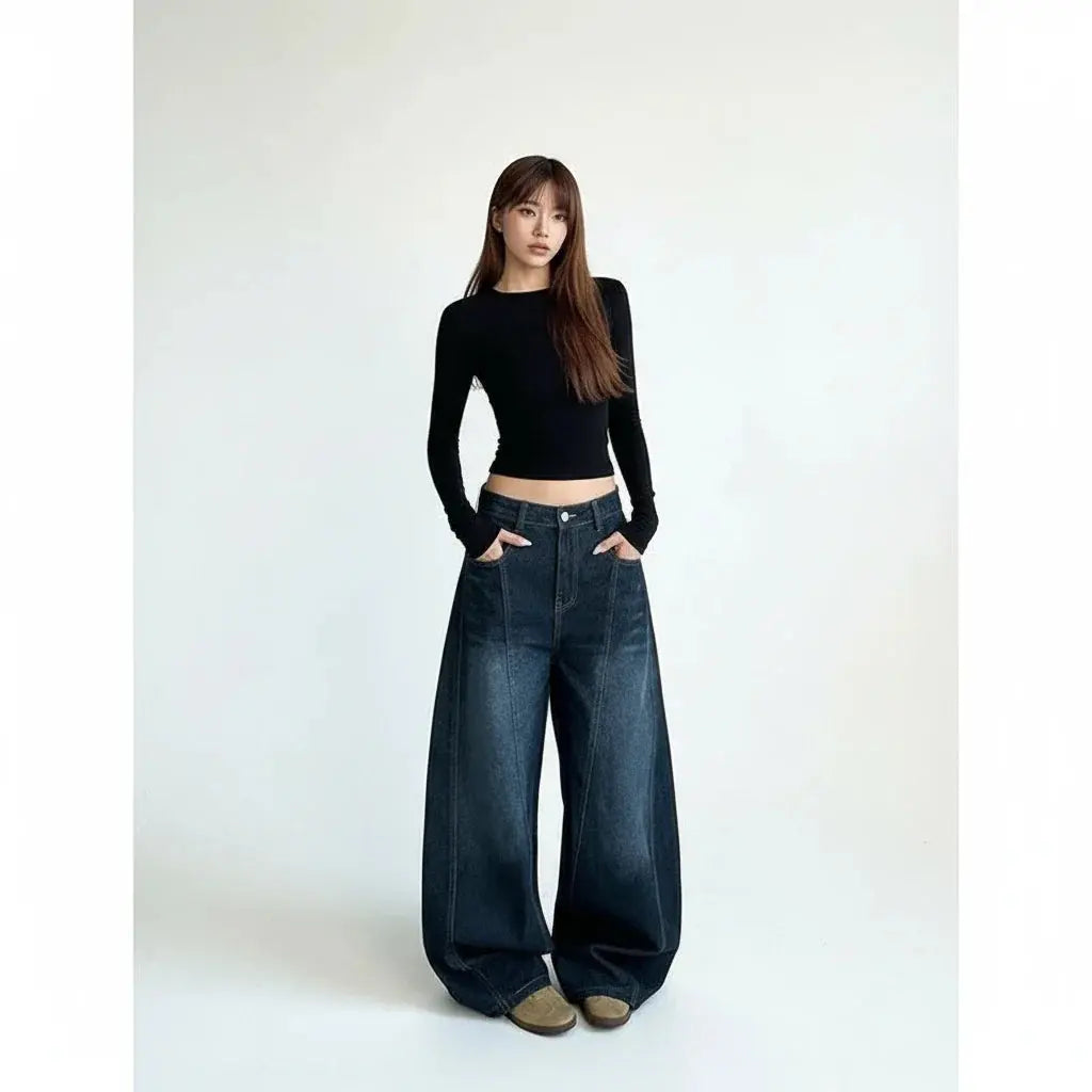 Autumn Casual Wide-Leg Jeans