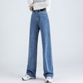 Spring Women Long Jeans Trousers Wide Leg Ladies Floor-Length Pants