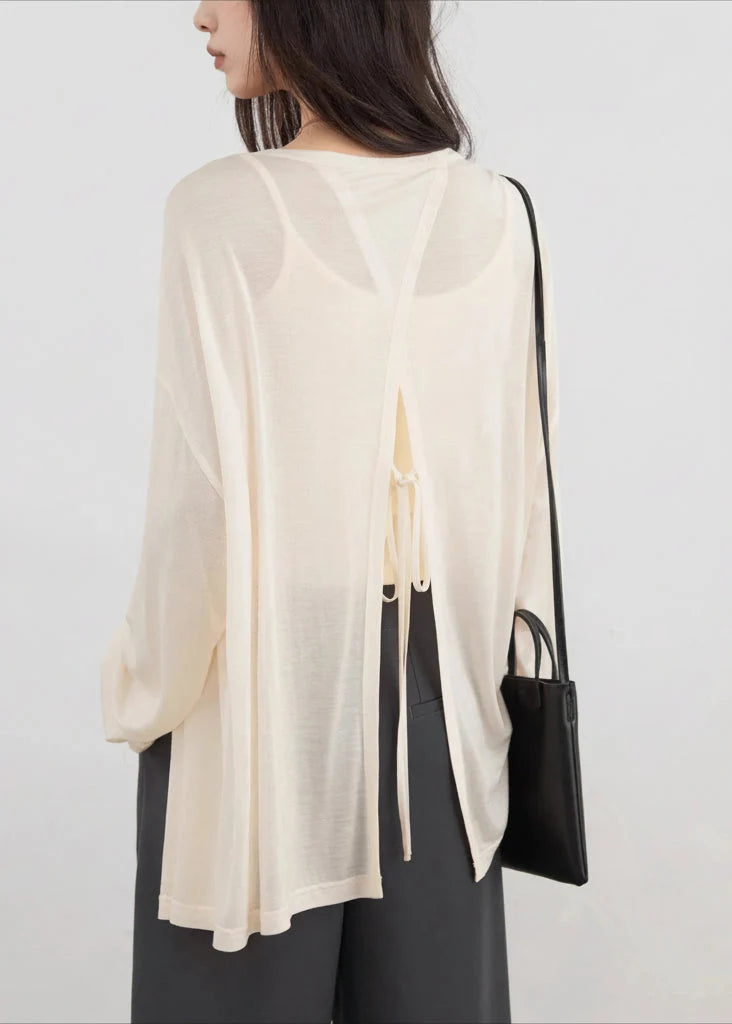 Lace-Up Summer Cardigan Sun Protection Shawl Coat