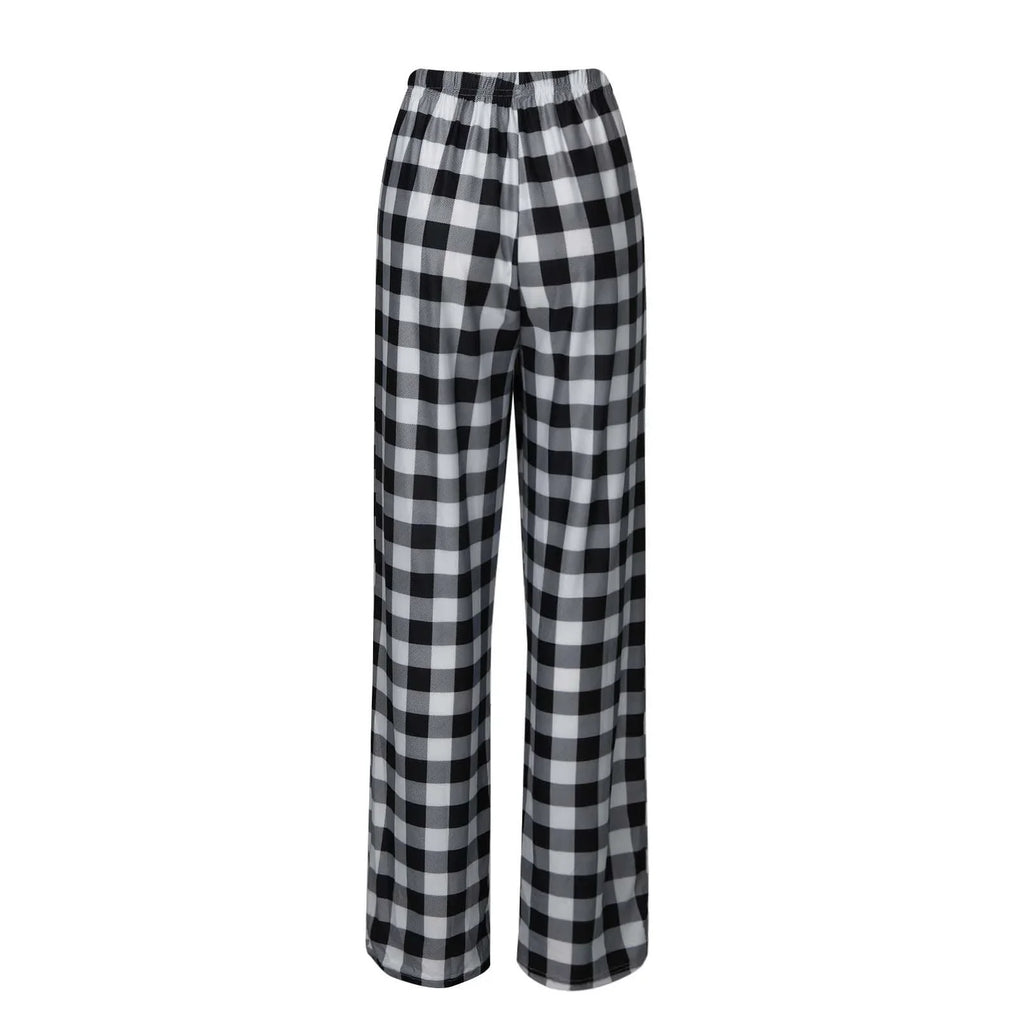 Women Christmas Pajama pants Autumn Winter Plaid Printed Pants