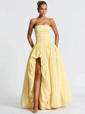 Elegant Off-Shoulder Gown with Thigh-High Split
